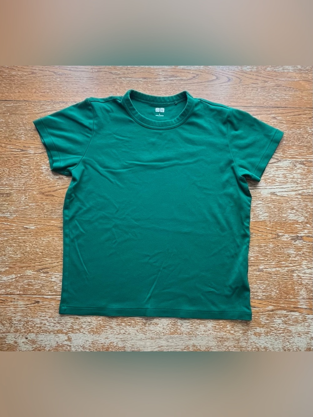 Uniqlo Womens Cotton Green Crewneck T-Shirt Size Large Womans